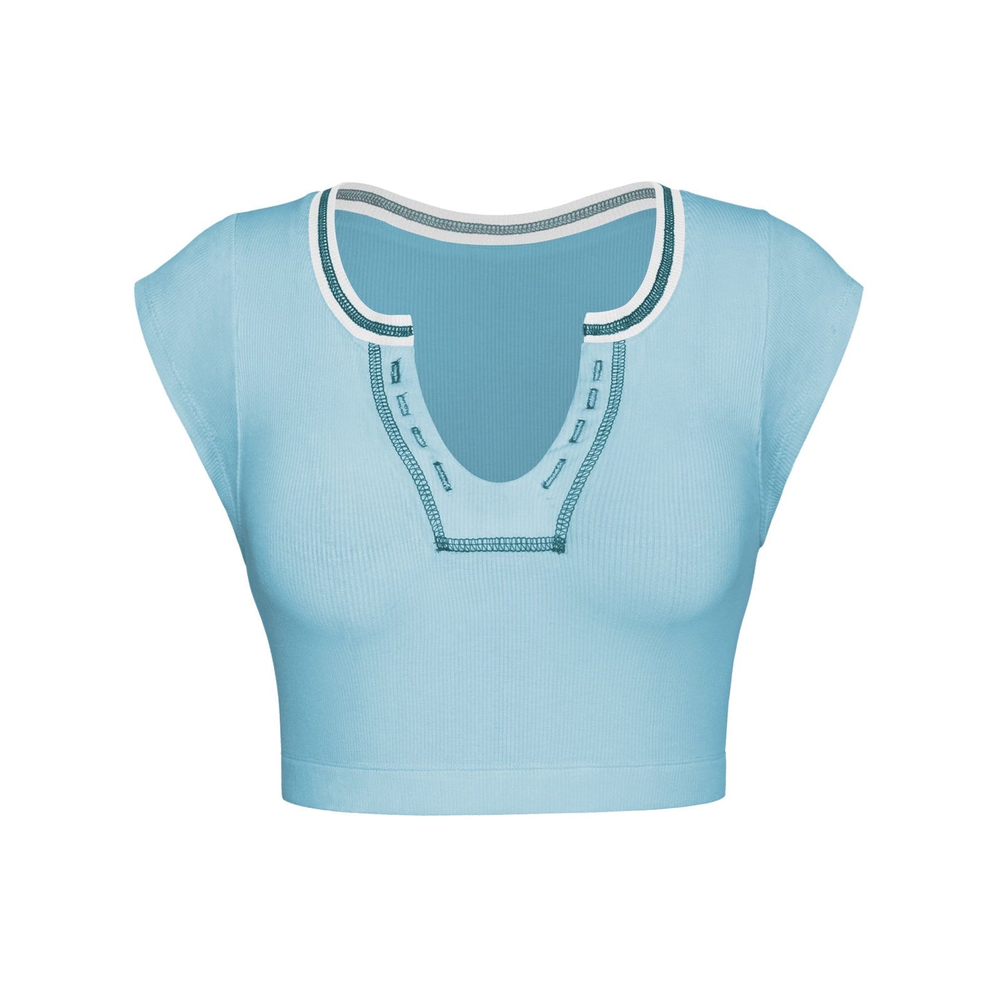 Slim Fit Ultra Short Sexy Spicy Girls Top Knitted Thread T-shirt
