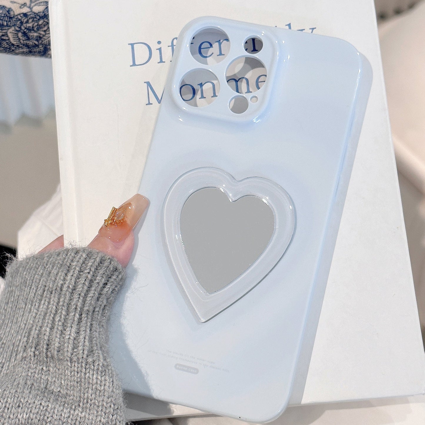 Love mirror three-dimensional application iphone16 mobile phone case Apple 15promax film soft 13 all-inclusive 17 niche
