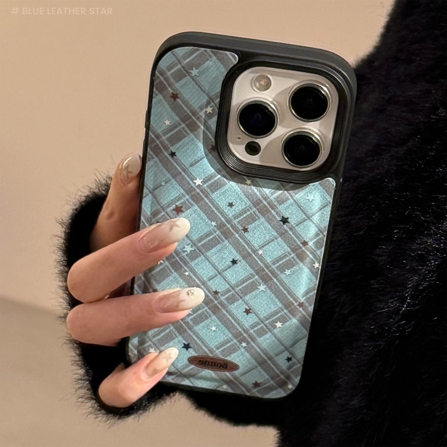 Personalized diamond star 16promax for iPhone15 Apple 17 mobile phone case 13 cortex thickened 14 anti-drop