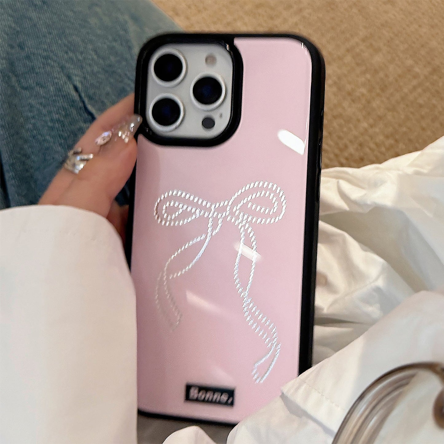 Gilt ins sweet cool wind iphone16 apple 17pro max mobile phone case 13 generation 14 bow 12 applicable