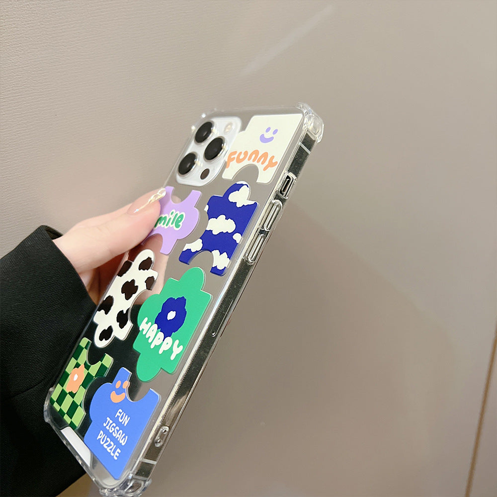 Personalized puzzle 17pro Apple iphone16plus mobile phone case 14promax mirror 11 anti-drop 8 suitable for XR