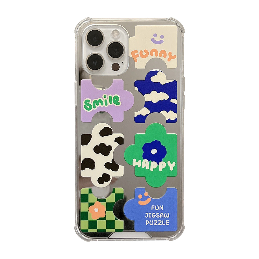 Personalized puzzle 17pro Apple iphone16plus mobile phone case 14promax mirror 11 anti-drop 8 suitable for XR