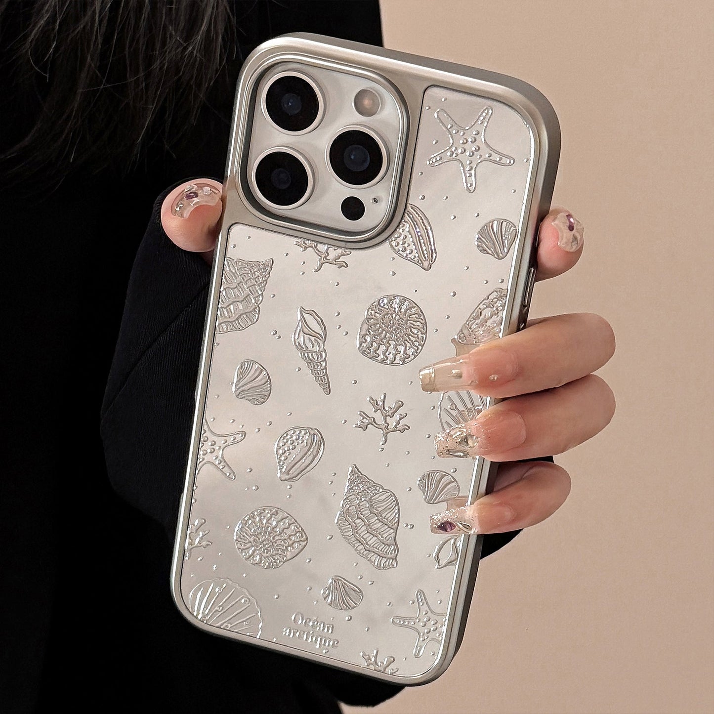 Gilt plating applies to Apple 16promax mobile phone case iphone17 starfish shell 13 mirror premium 12 hard