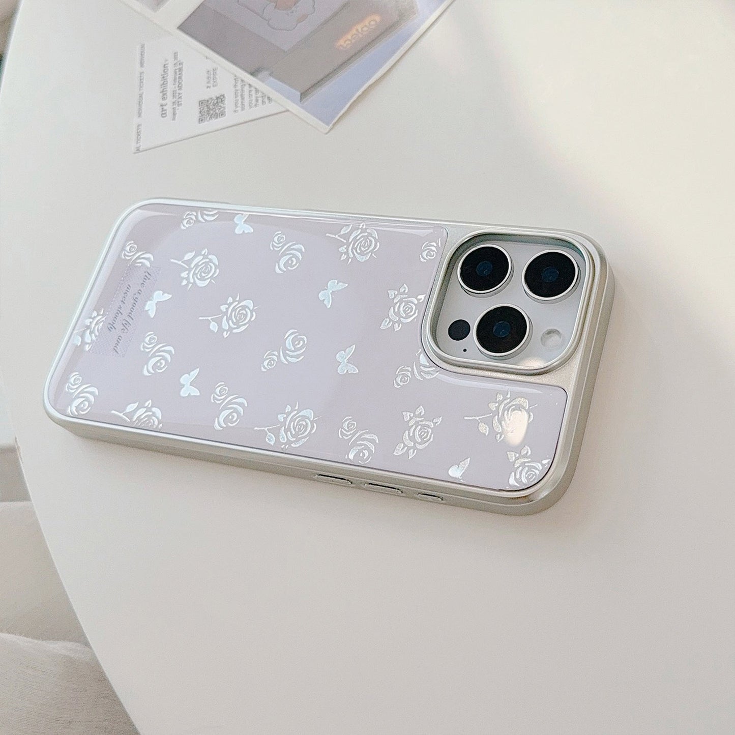 Gilt ins rose butterfly for 16 apple 17pro max mobile phone case iphone14 Epoxy 13 gentle 15