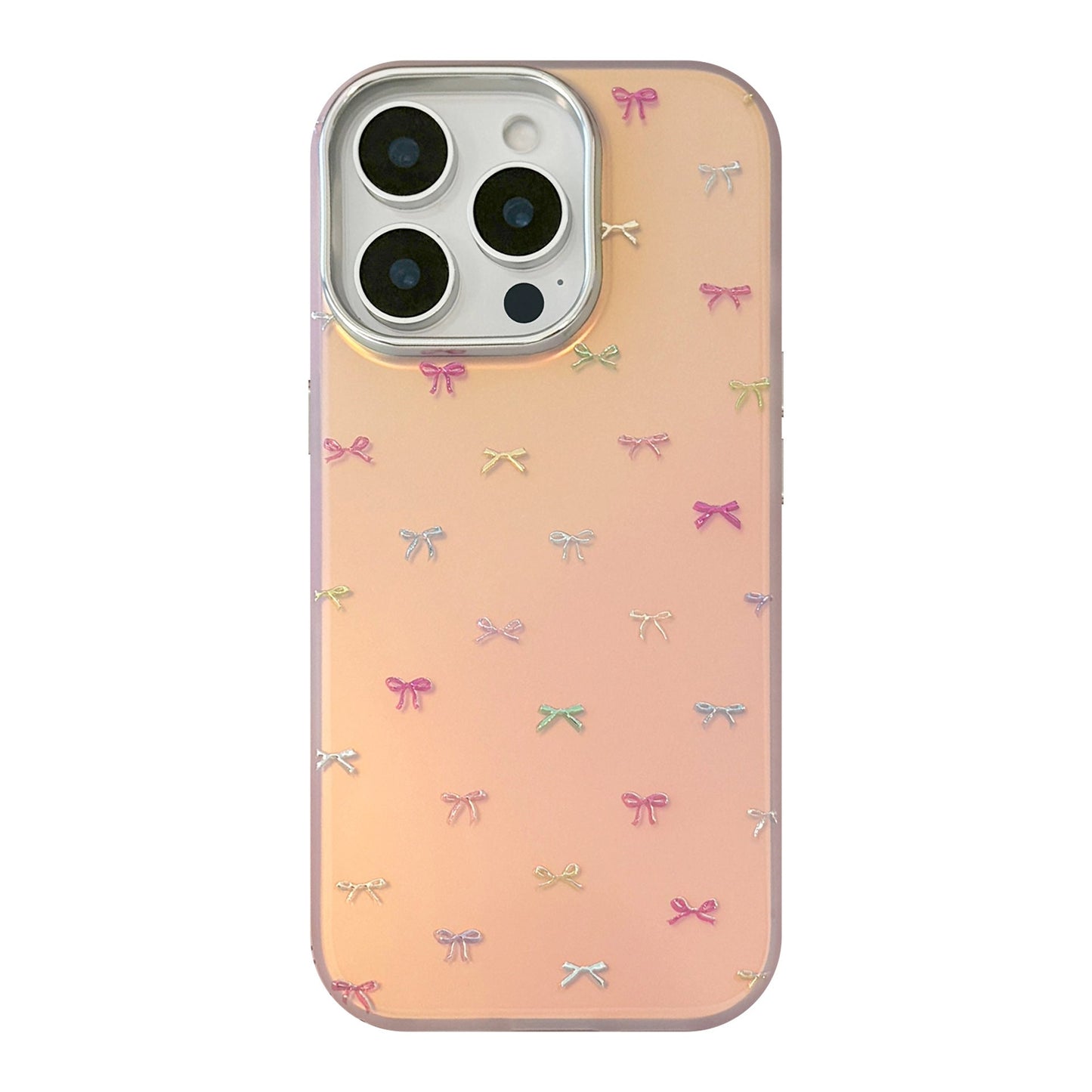 Gilt sweet bow for iphone17Promax mobile phone case 15 laser 13 anti-drop 14 Korean 11 hard