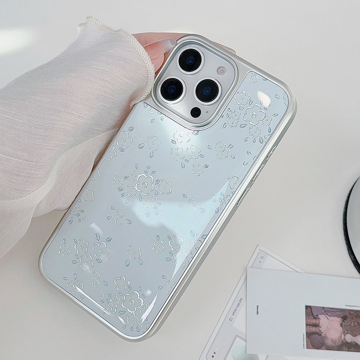 Gilt ins fresh flower apple 16pro max mobile phone case iphone15 Epoxy 17 suitable for huawei mate70