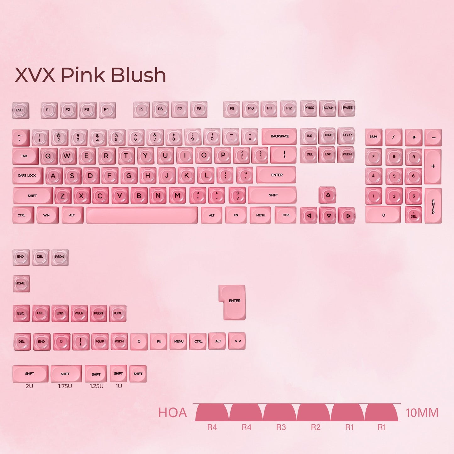 XVX Foundation Series HOA Profile Translucent PBT+PC 132-Key Keycap Set