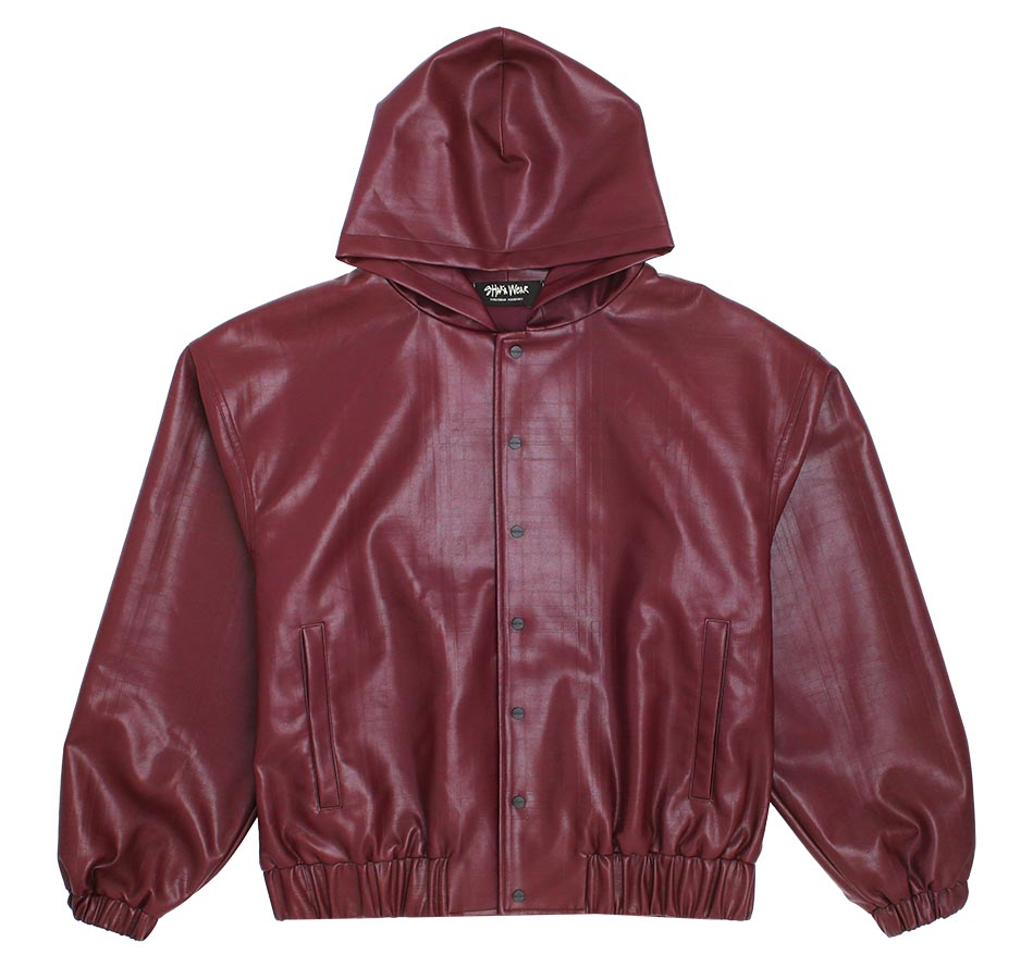 PU Leather Plaid Jacket