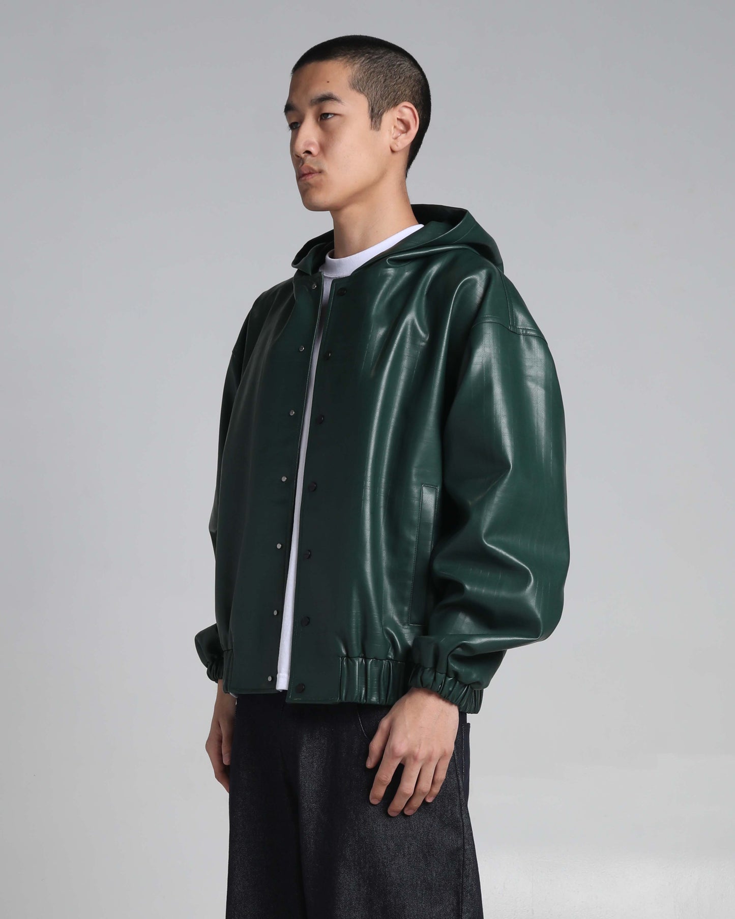 PU Leather Plaid Jacket