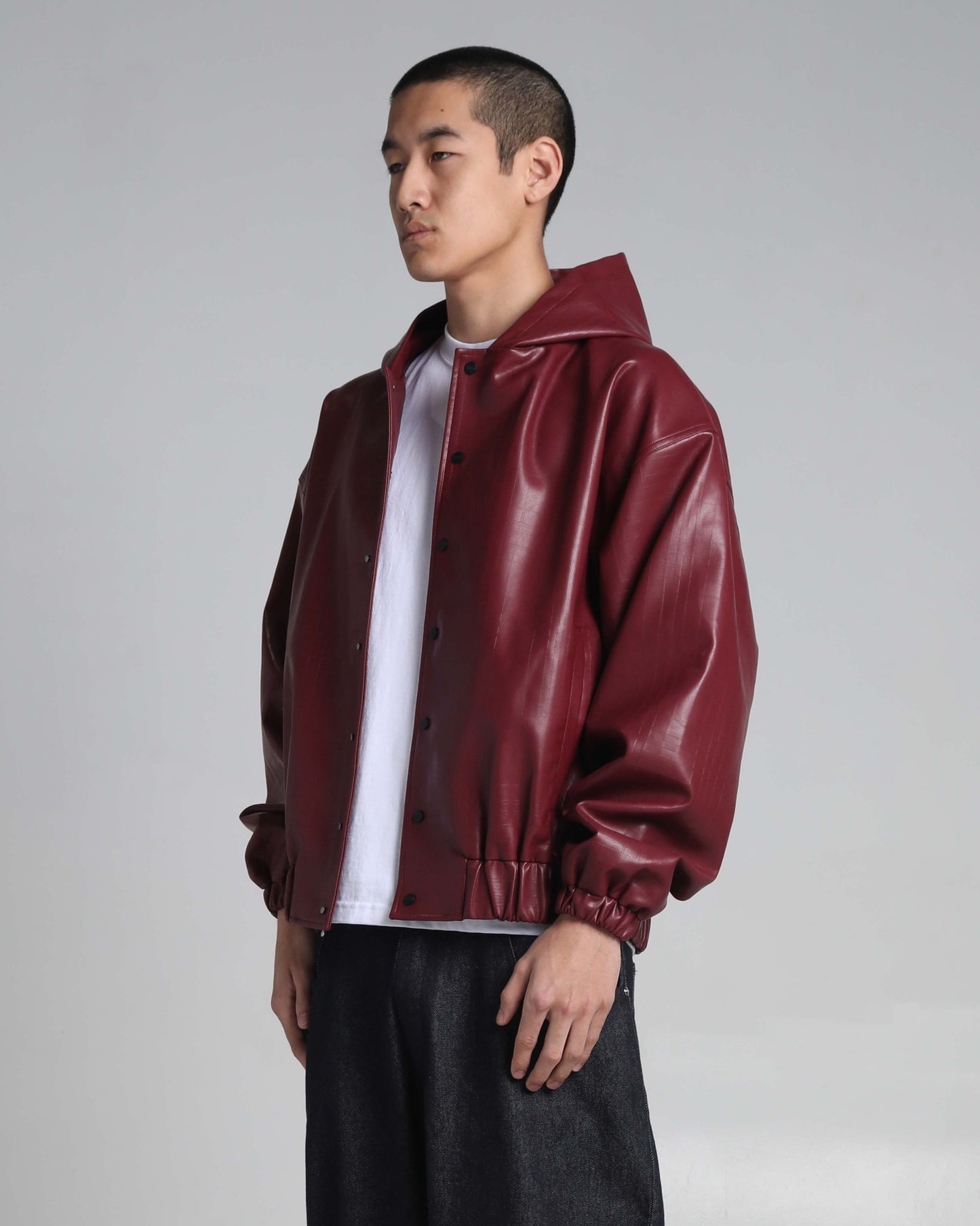 PU Leather Plaid Jacket