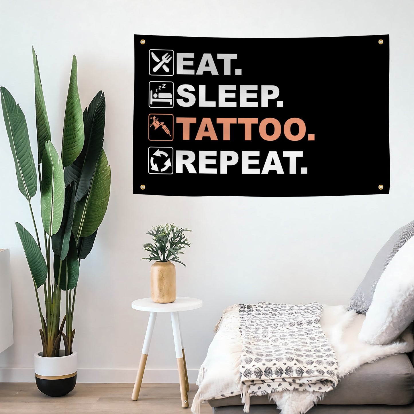 Eat Sleep Tattoo Repeat Flag