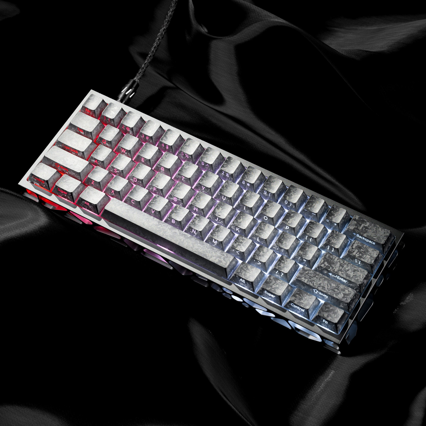 XVX Forged Carbon-Look Cherry Profile Side-Printed PC Keycap Set