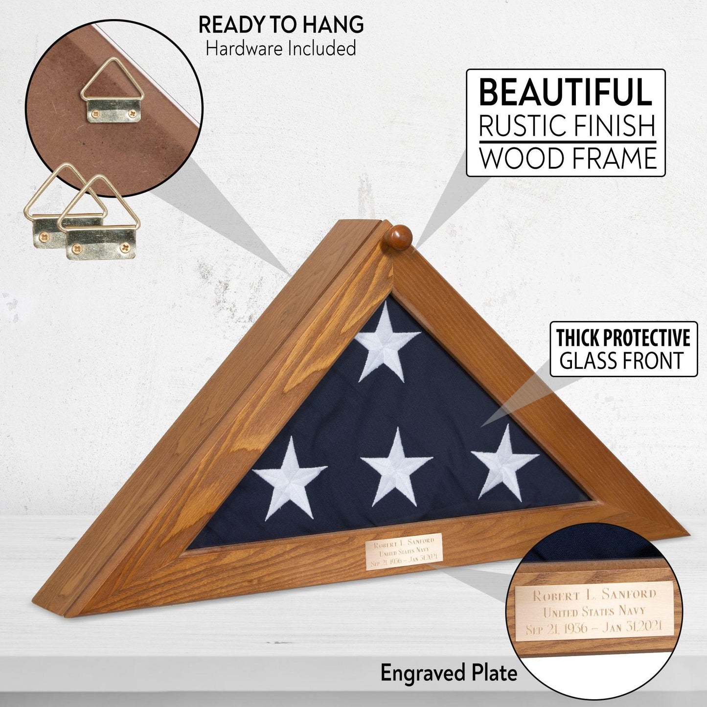 Flag Display Case With Personalized Engraving