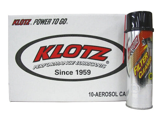 Klotz KL-608 Foam Air Filter Cleaner Case - 10x 16oz Aerosol Cans - All Racing Classes