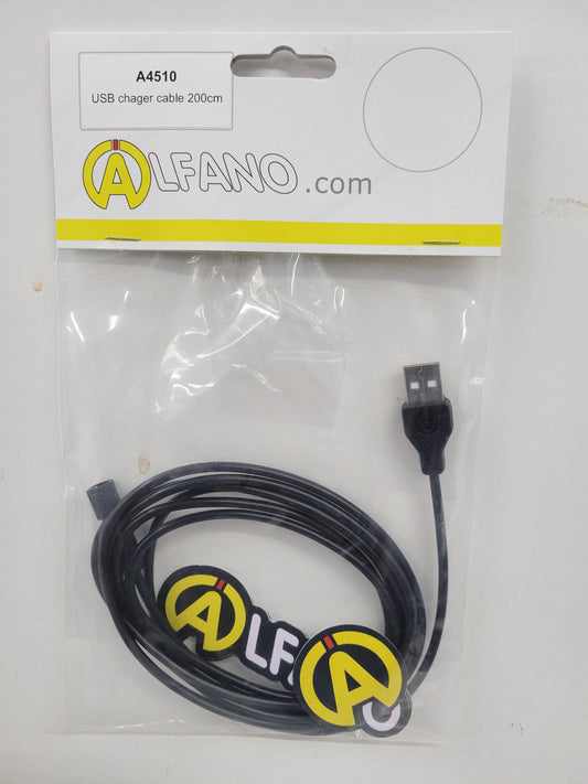 Alfano 6 & 7 USB Charging Cable - 200cm Power Lead - All Kart Classes