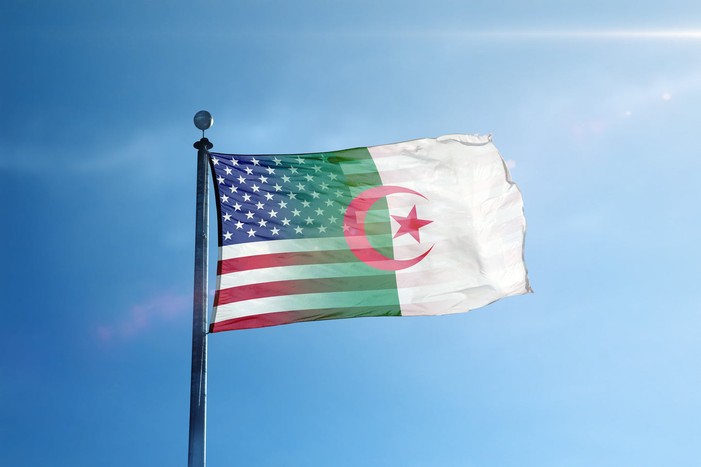 Algerian American Hybrid Flag