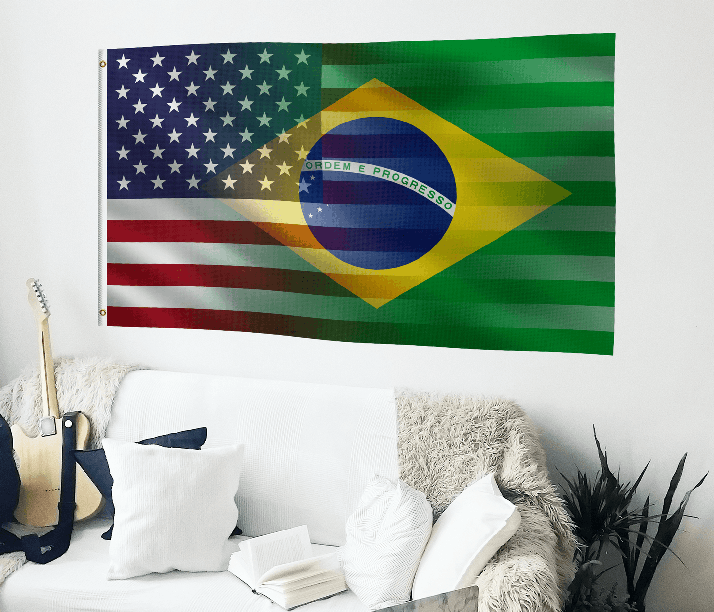 Brazilian American Hybrid Flag