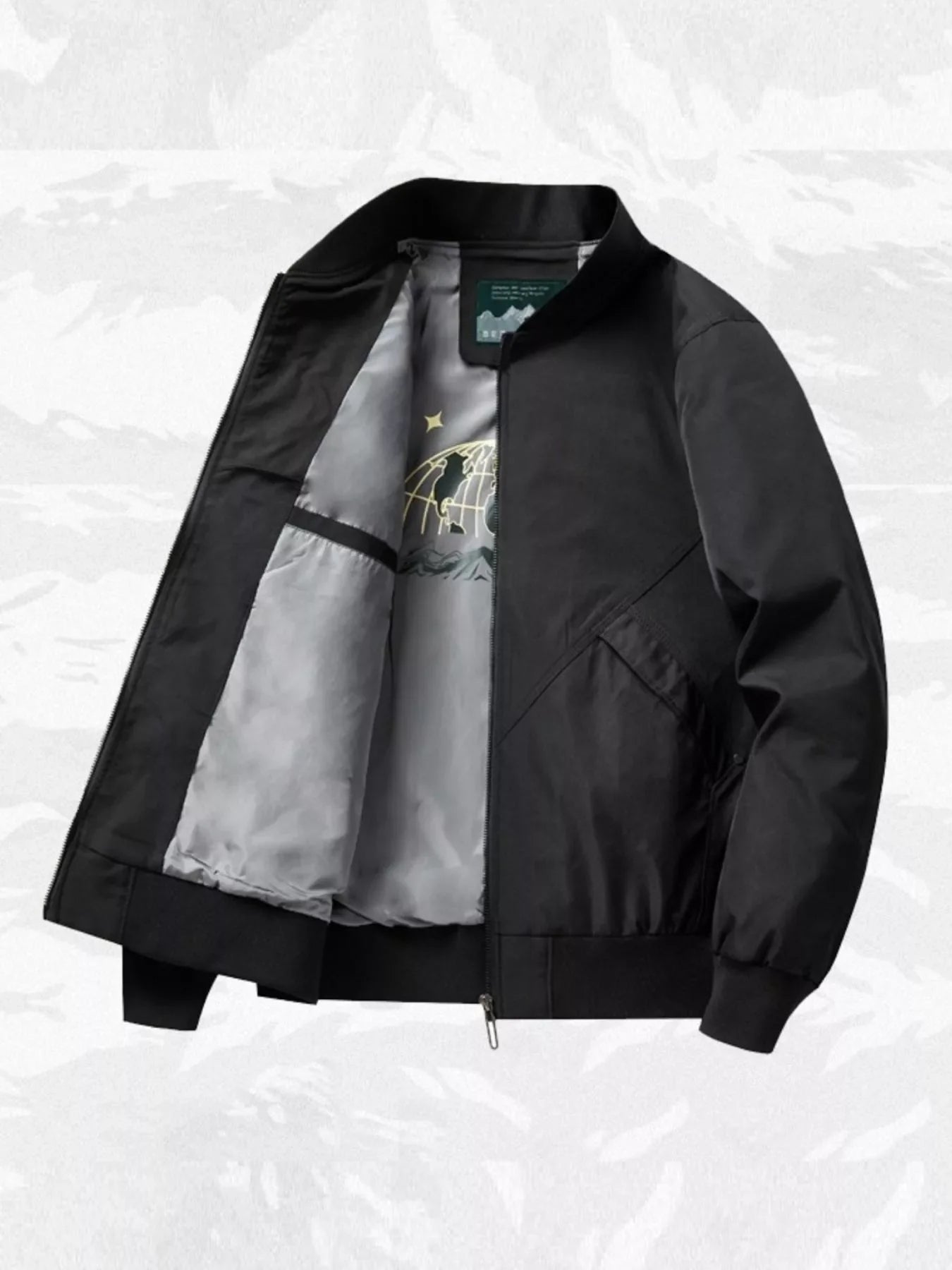 Men's Plus Size Zip Up Long Sleeve Jacket