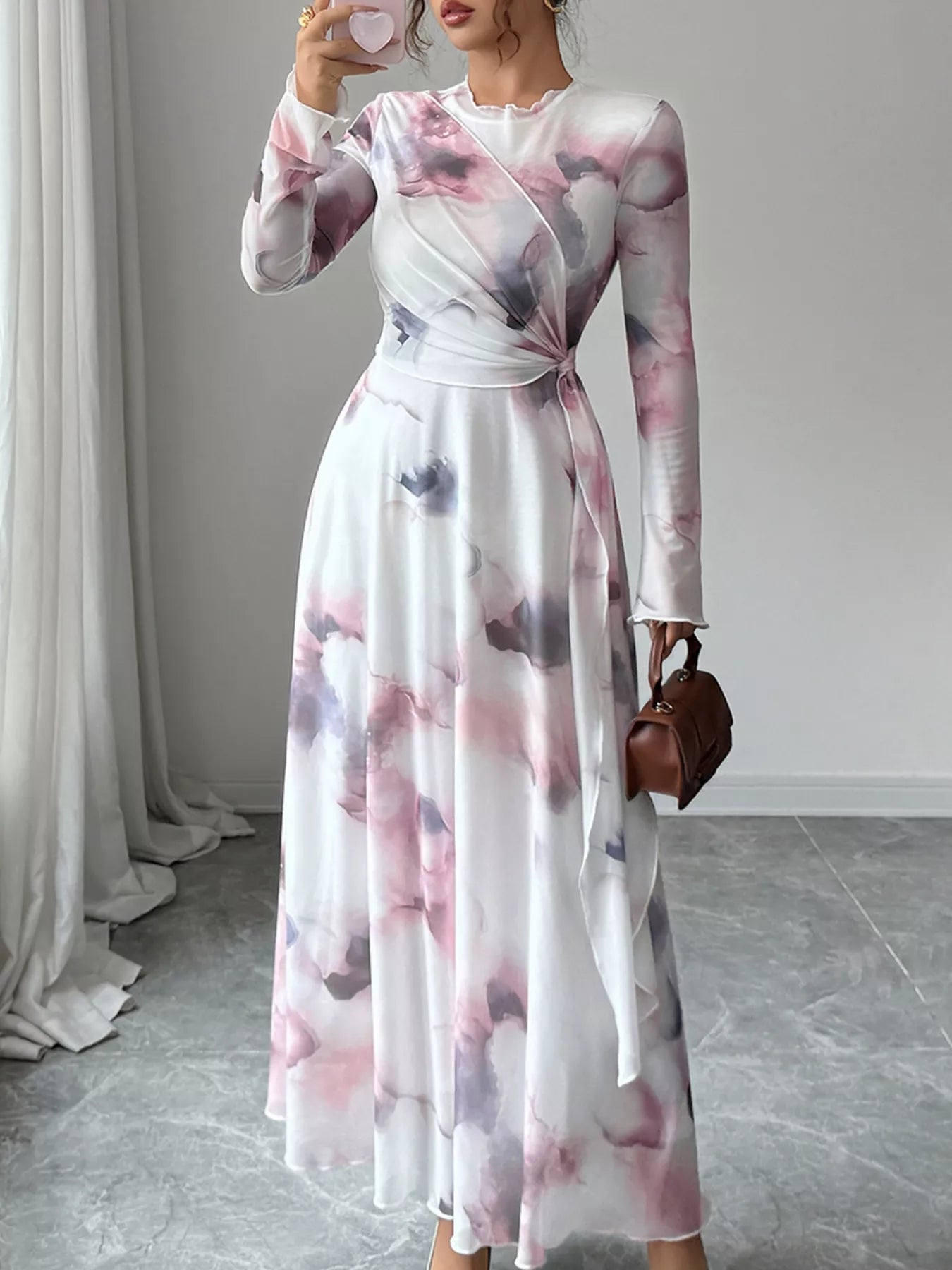 Tie-Dye Long Sleeve Maxi Dress