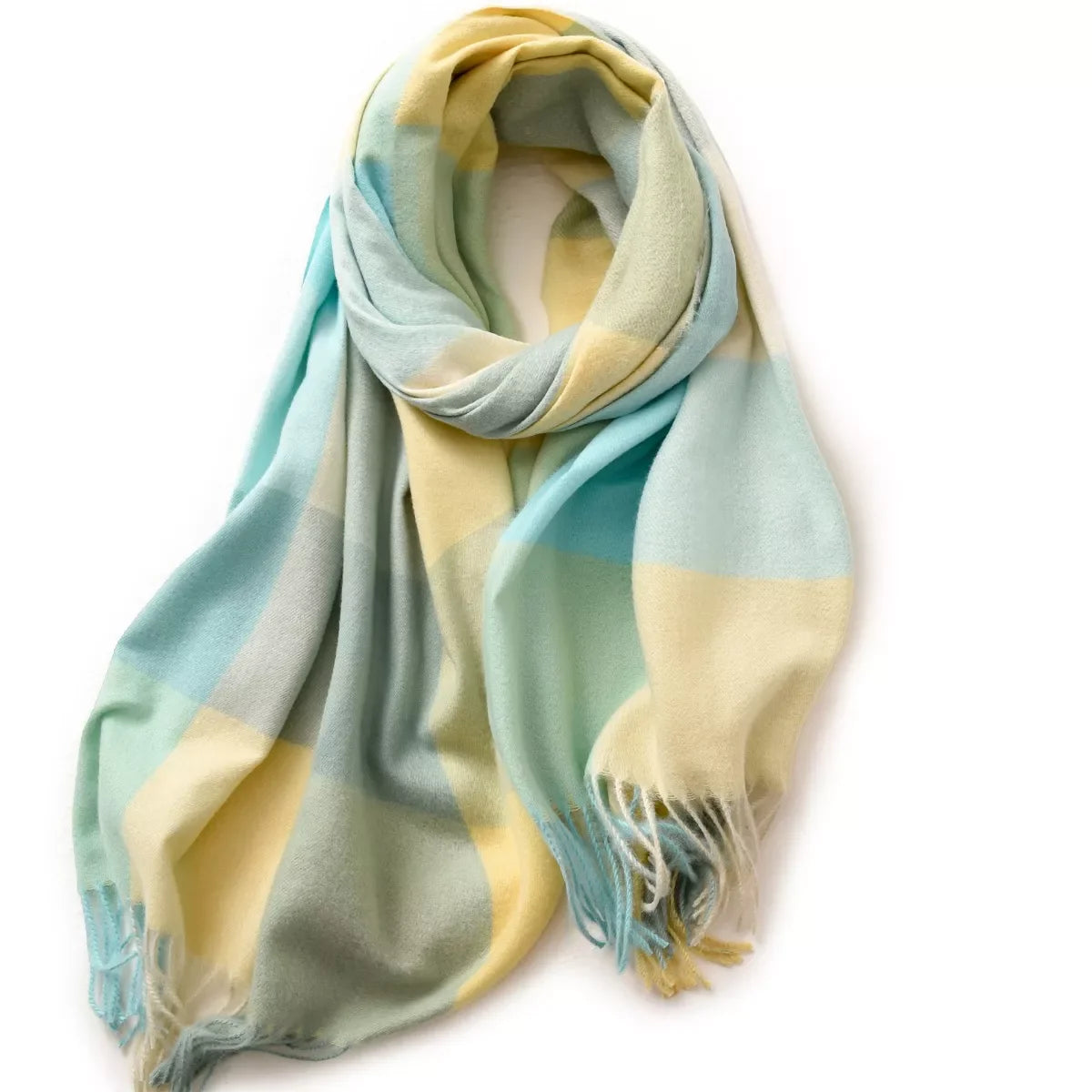 Plaid Fringe Scarf