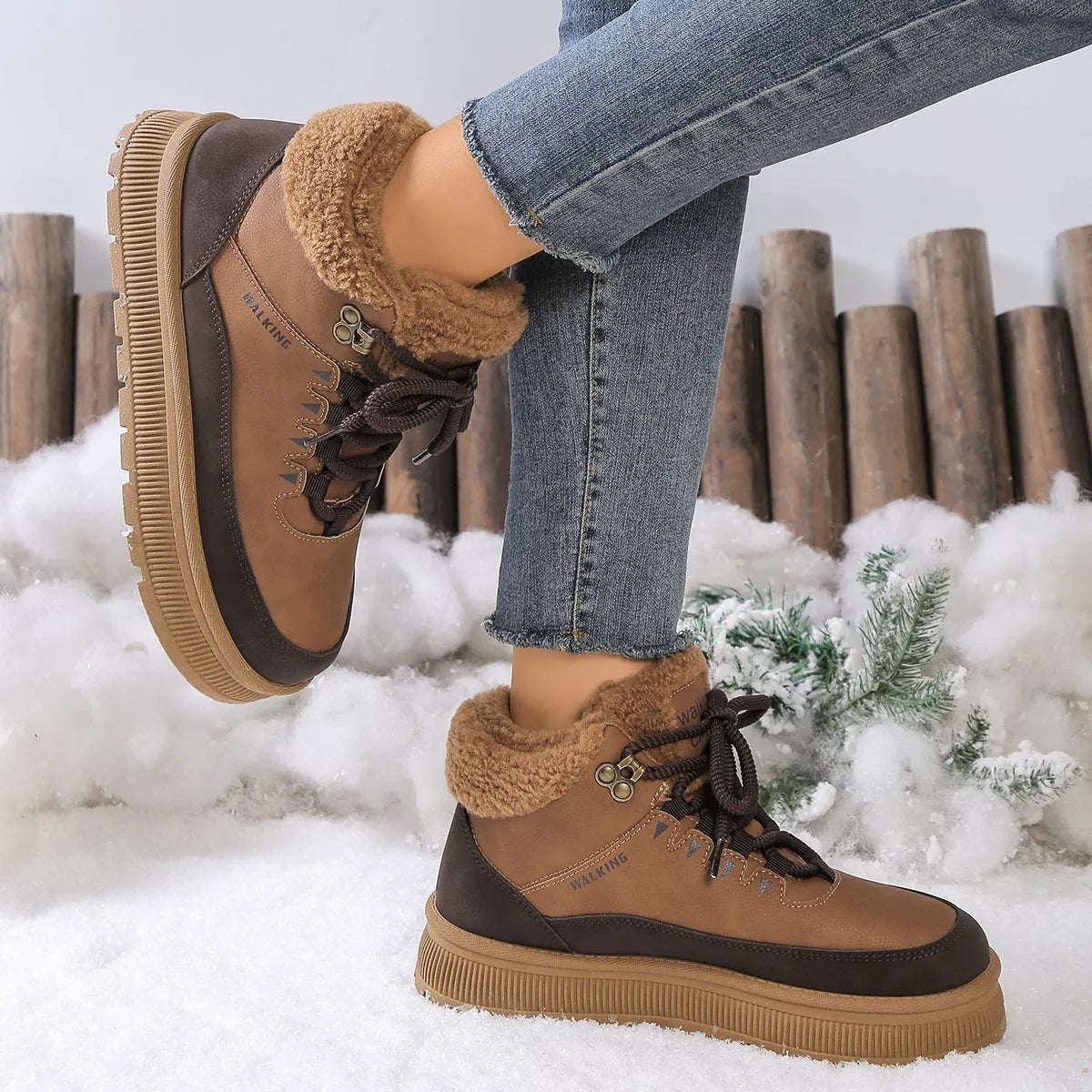 Fur-Lined Ankle Boots