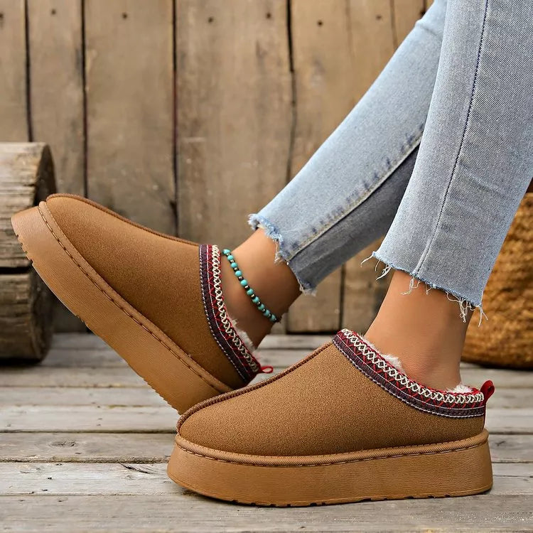 Plush Lined Platform Ankle Boots