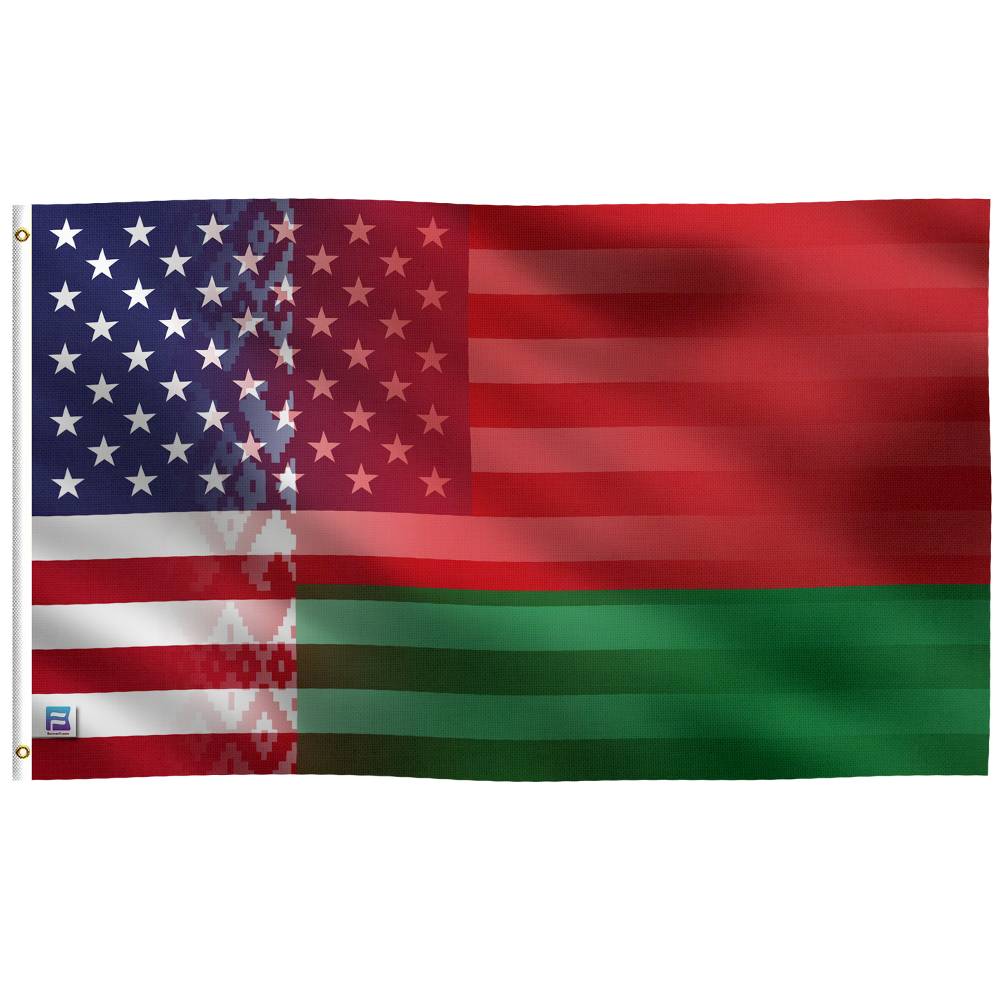 Belarusian American Hybrid Flag