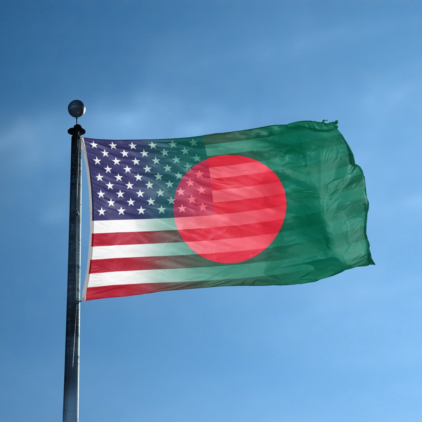 Bengali American Hybrid Flag