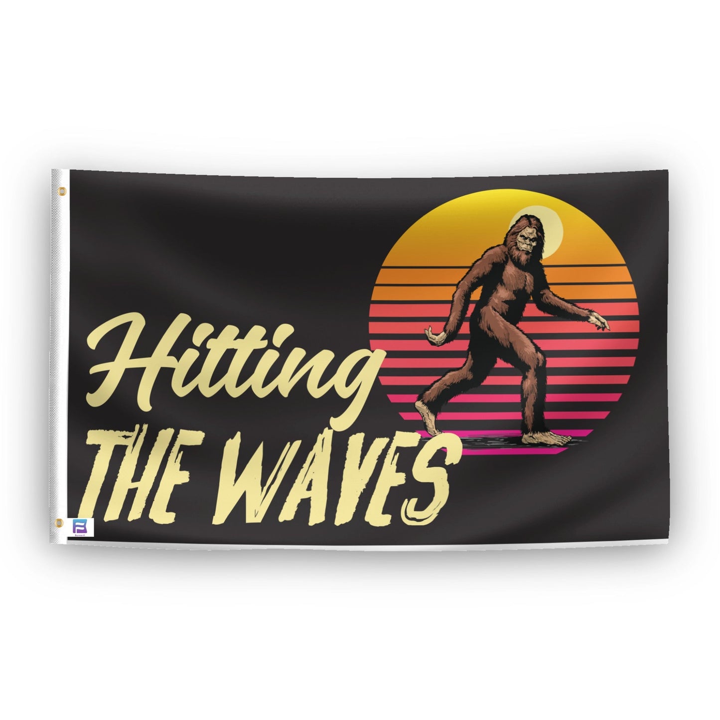 Bigfoot Hitting The Waves Flag