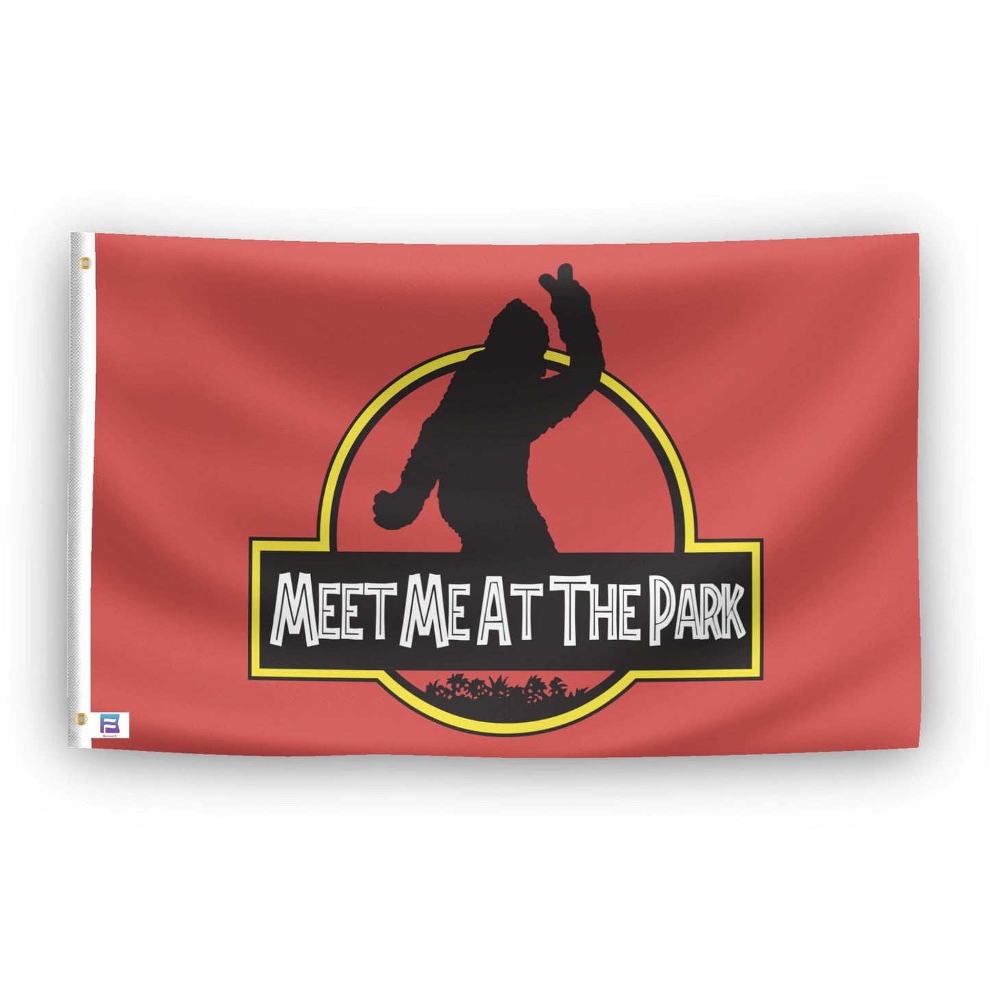 Bigfoot Meet Me At The Park Parody Flag