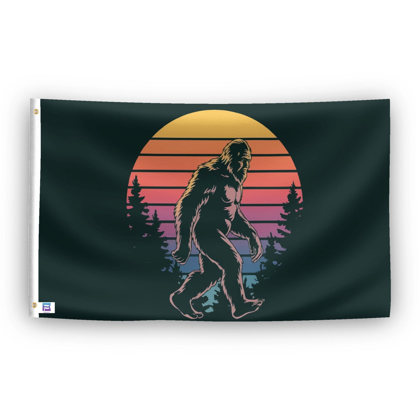 Bigfoot Retro Sunset Flag