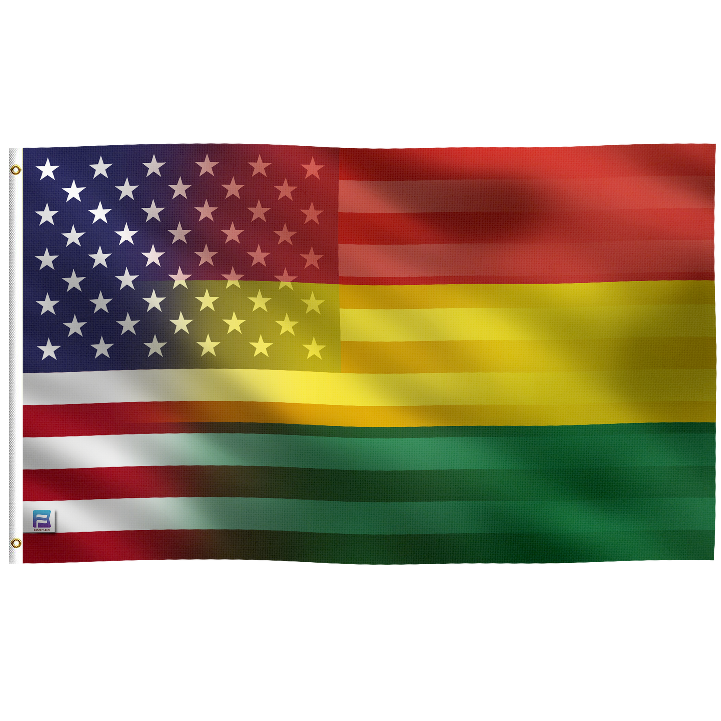 Bolivian American Hybrid Flag