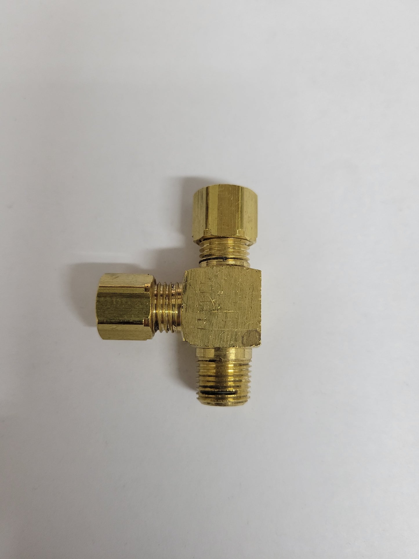 Brass Male Run T-Fitting for Dual to Single Brake Line Conversion