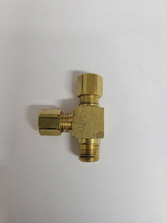 Brass Male Run T-Fitting for Dual to Single Brake Line Conversion
