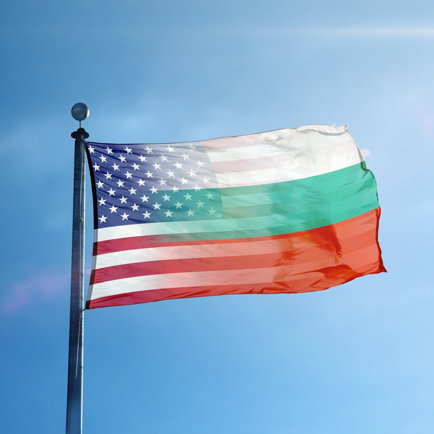 Bulgarian American Hybrid Flag