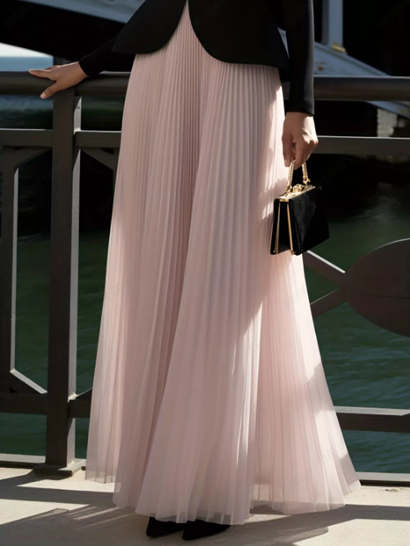 Pleated Maxi Skirt