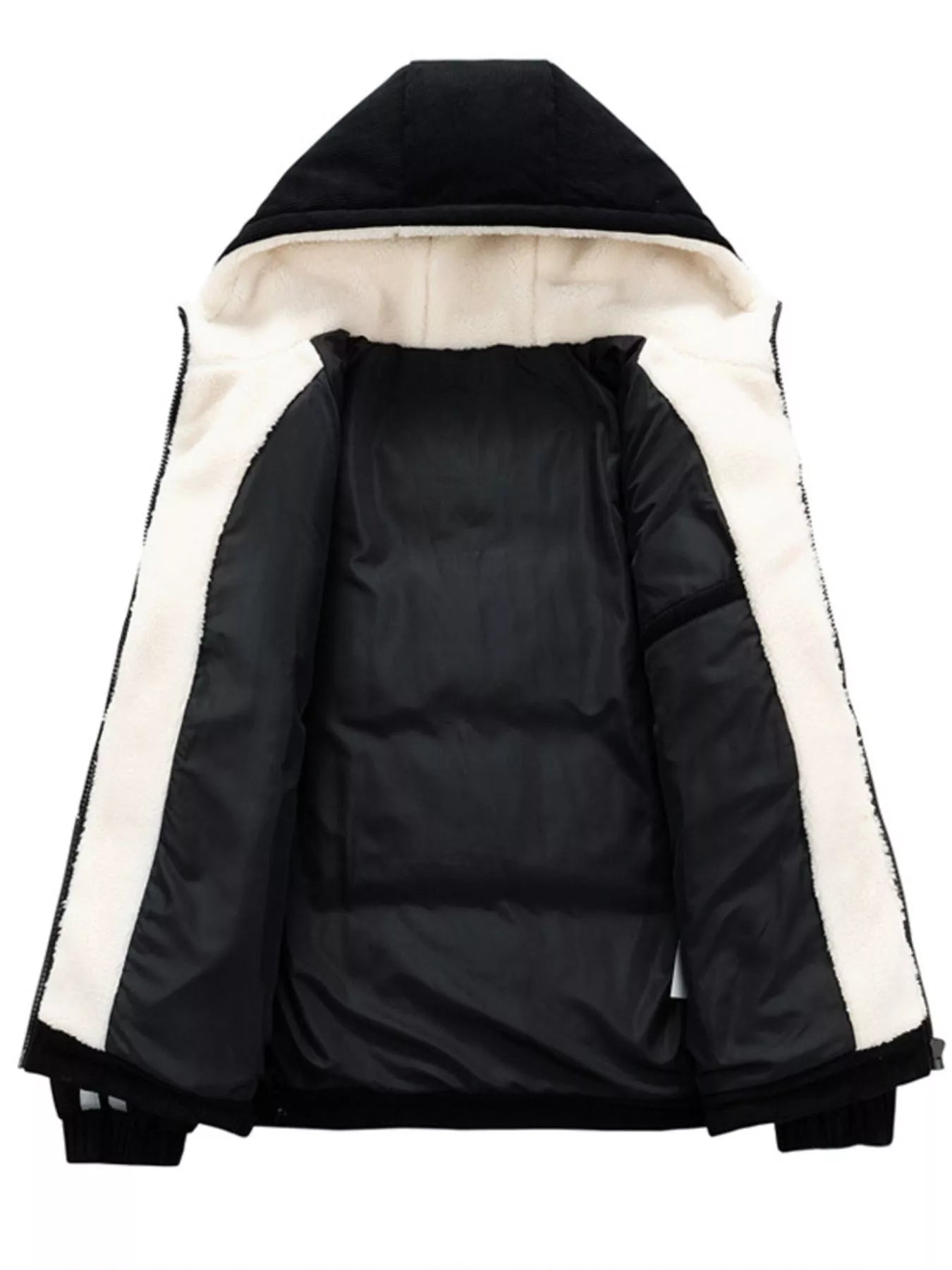 Men's Plus Size Hooded Zip Up Padded Jacket