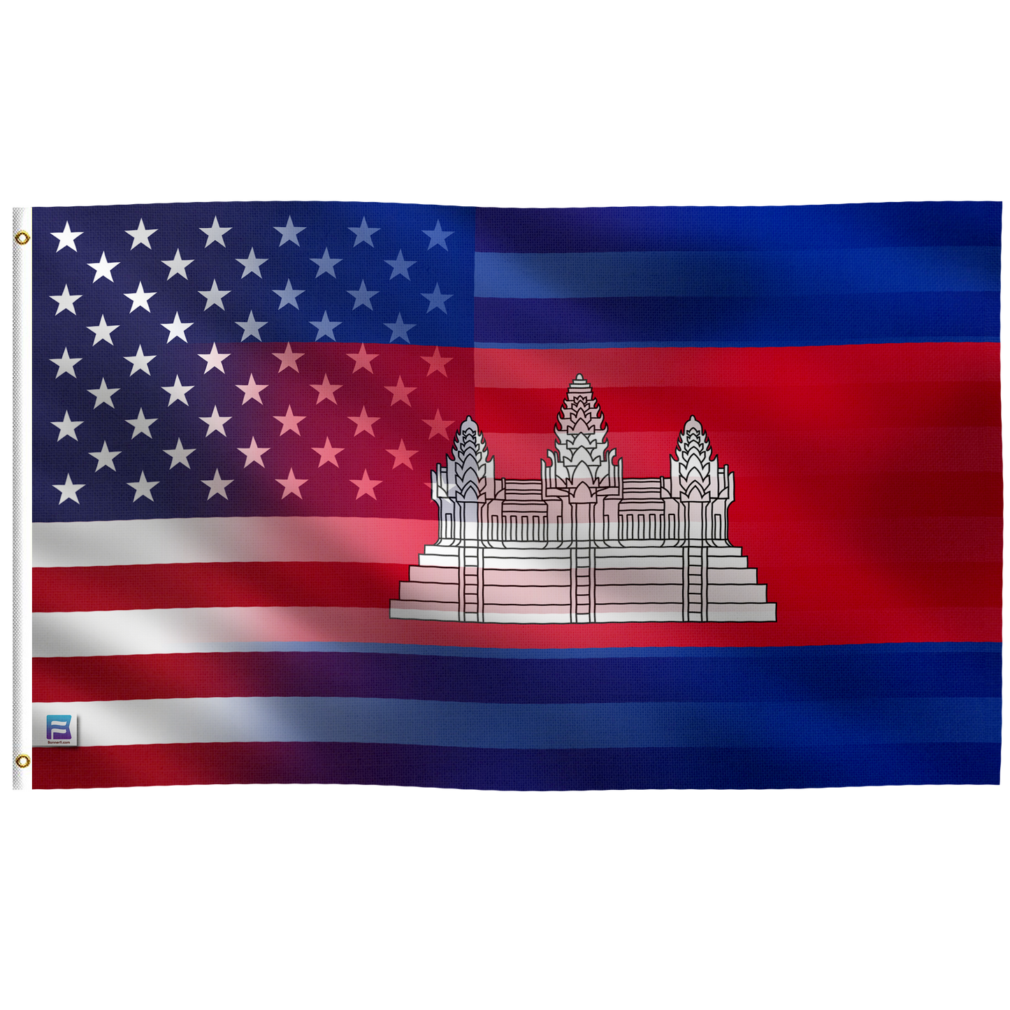 Cambodian American Hybrid Flag