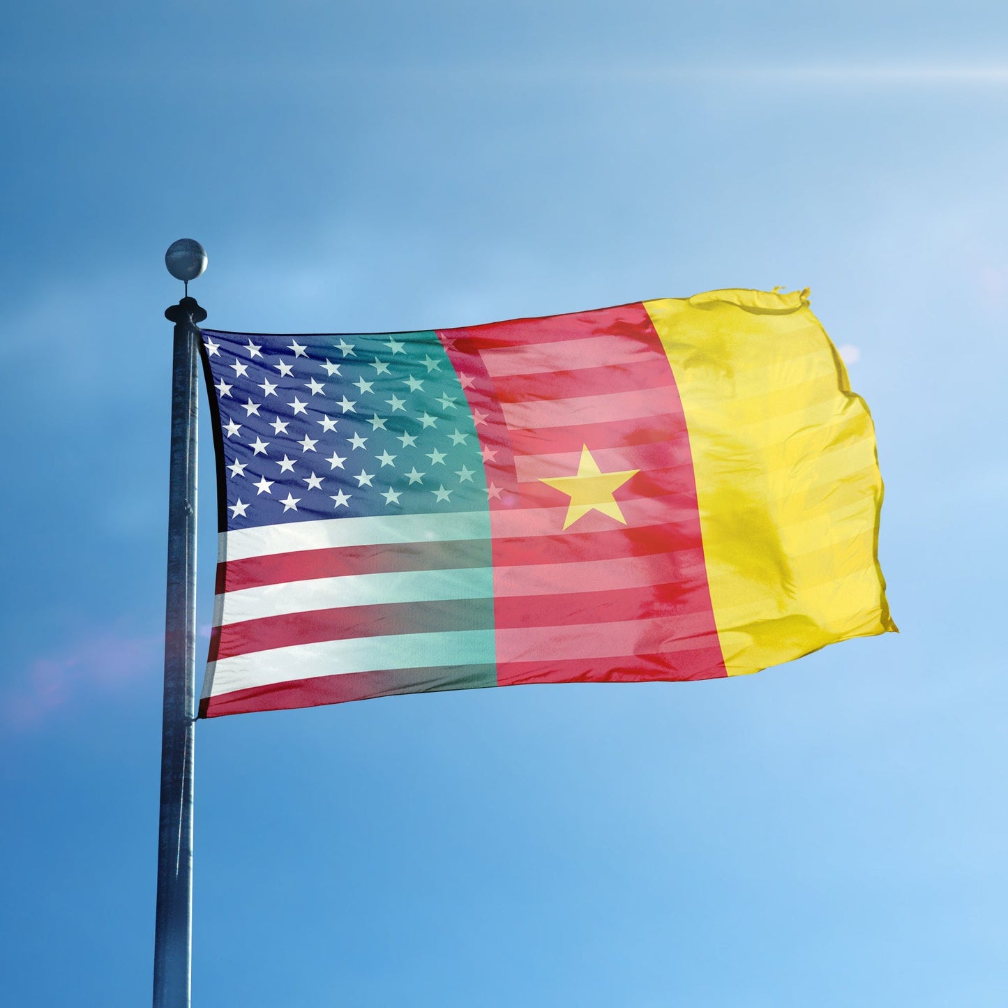 Cameroonian American Hybrid Flag