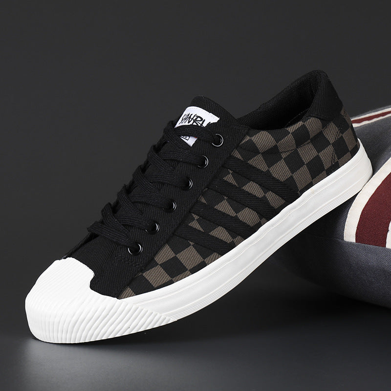 Canvas shoes casual shoes breathable one foot fashion low top shoes lace up board shoes
