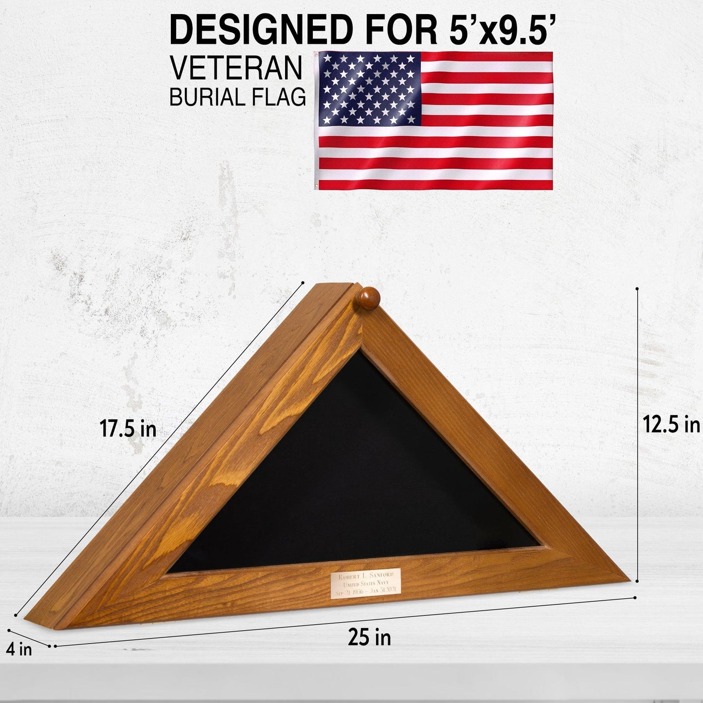 Flag Display Case With Personalized Engraving