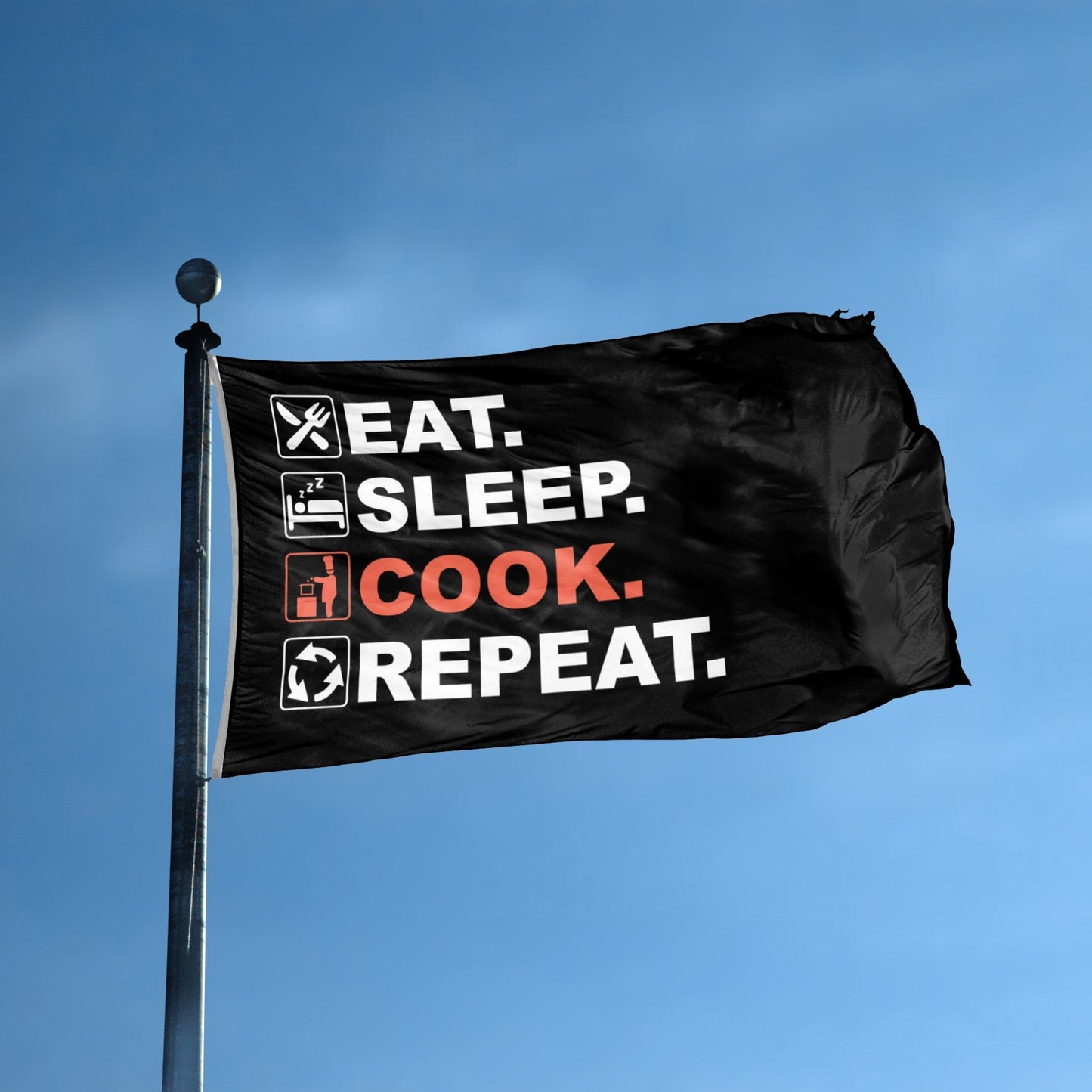 Eat Sleep Cook Repeat Flag