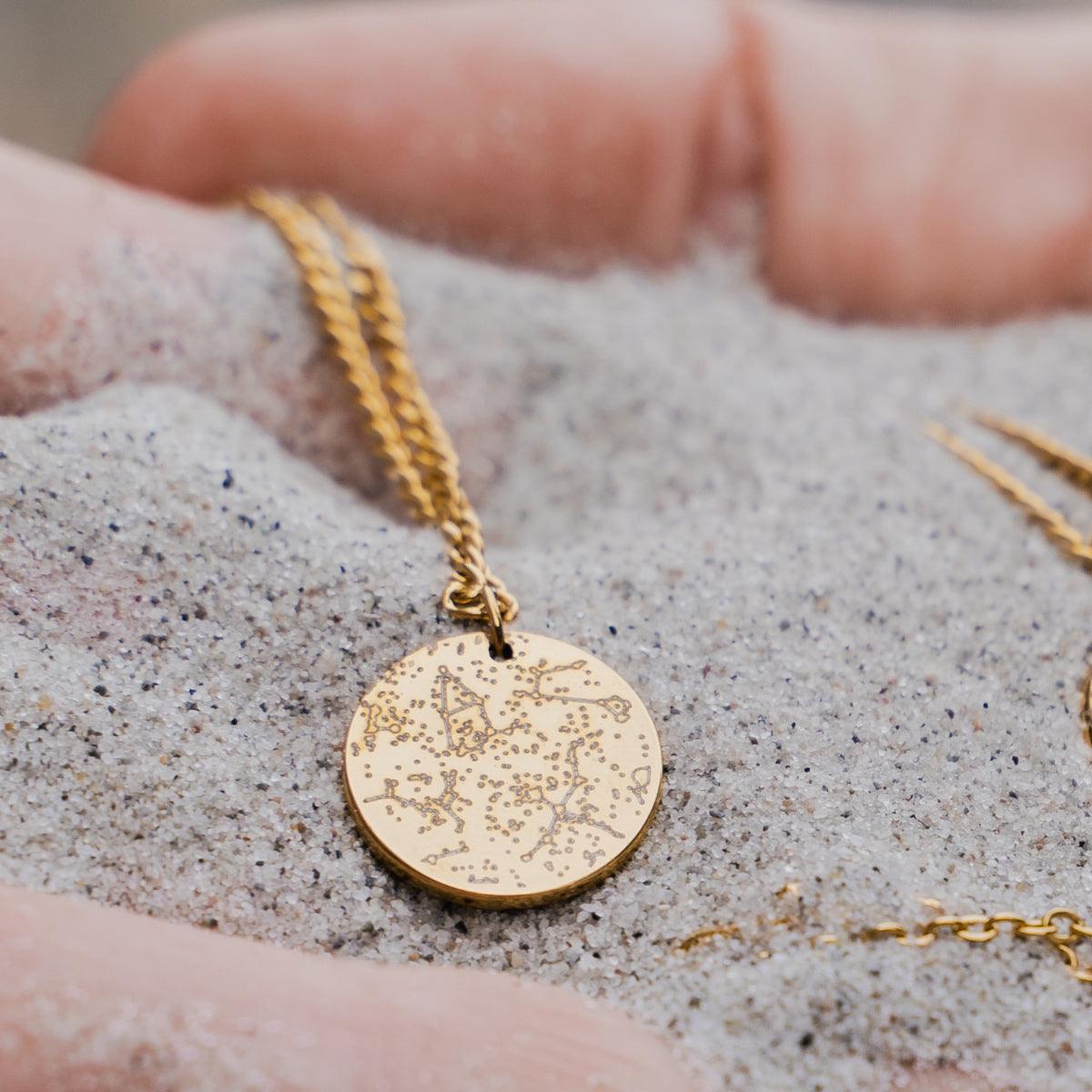 Custom Star Map Coin Necklace