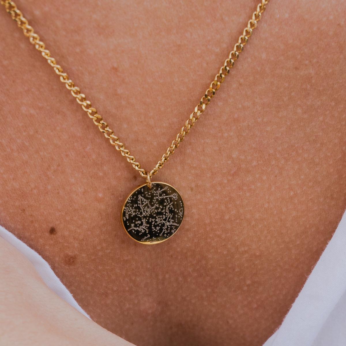 Custom Star Map Coin Necklace