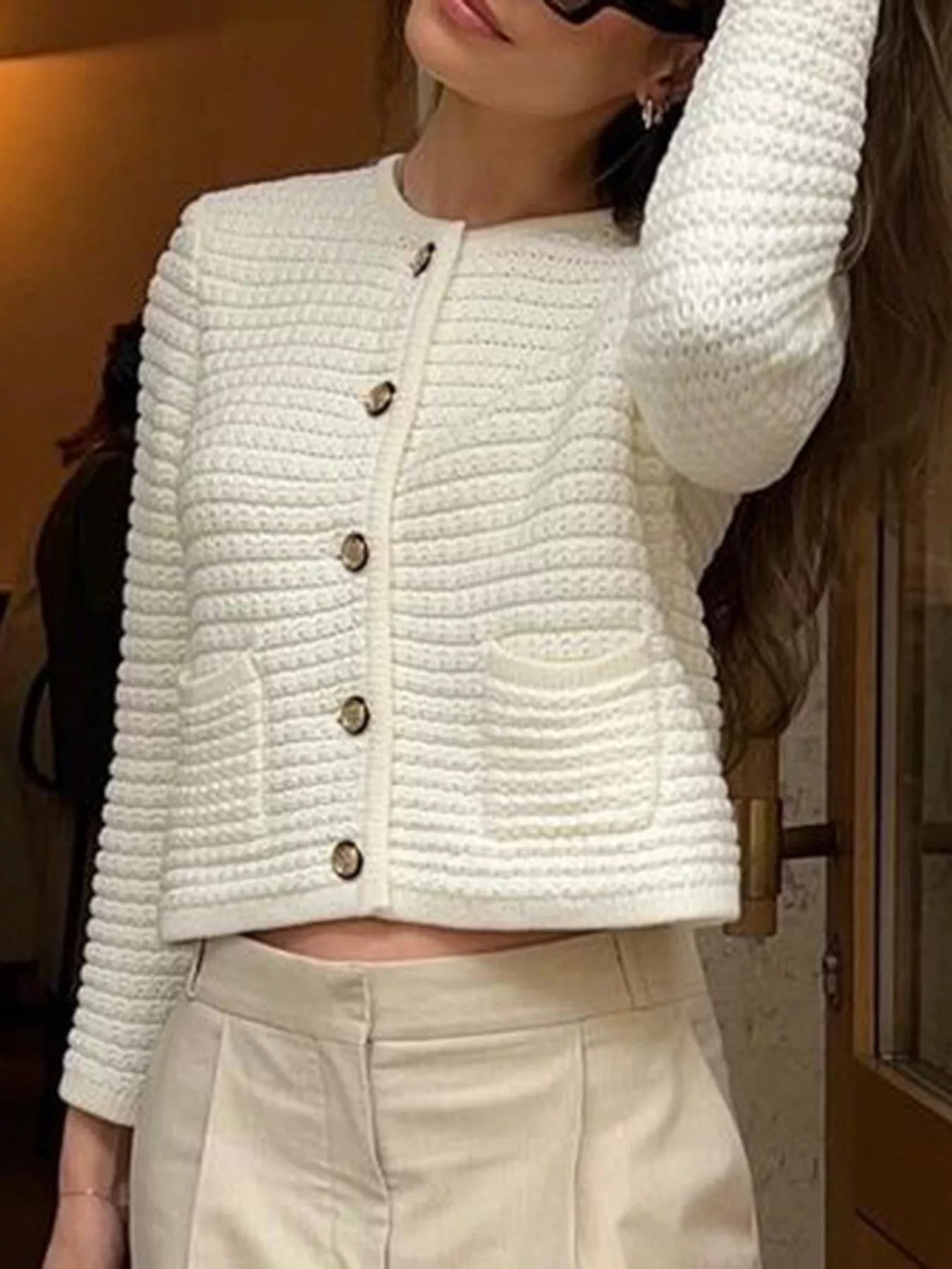 Button-Down Long Sleeve Cardigan
