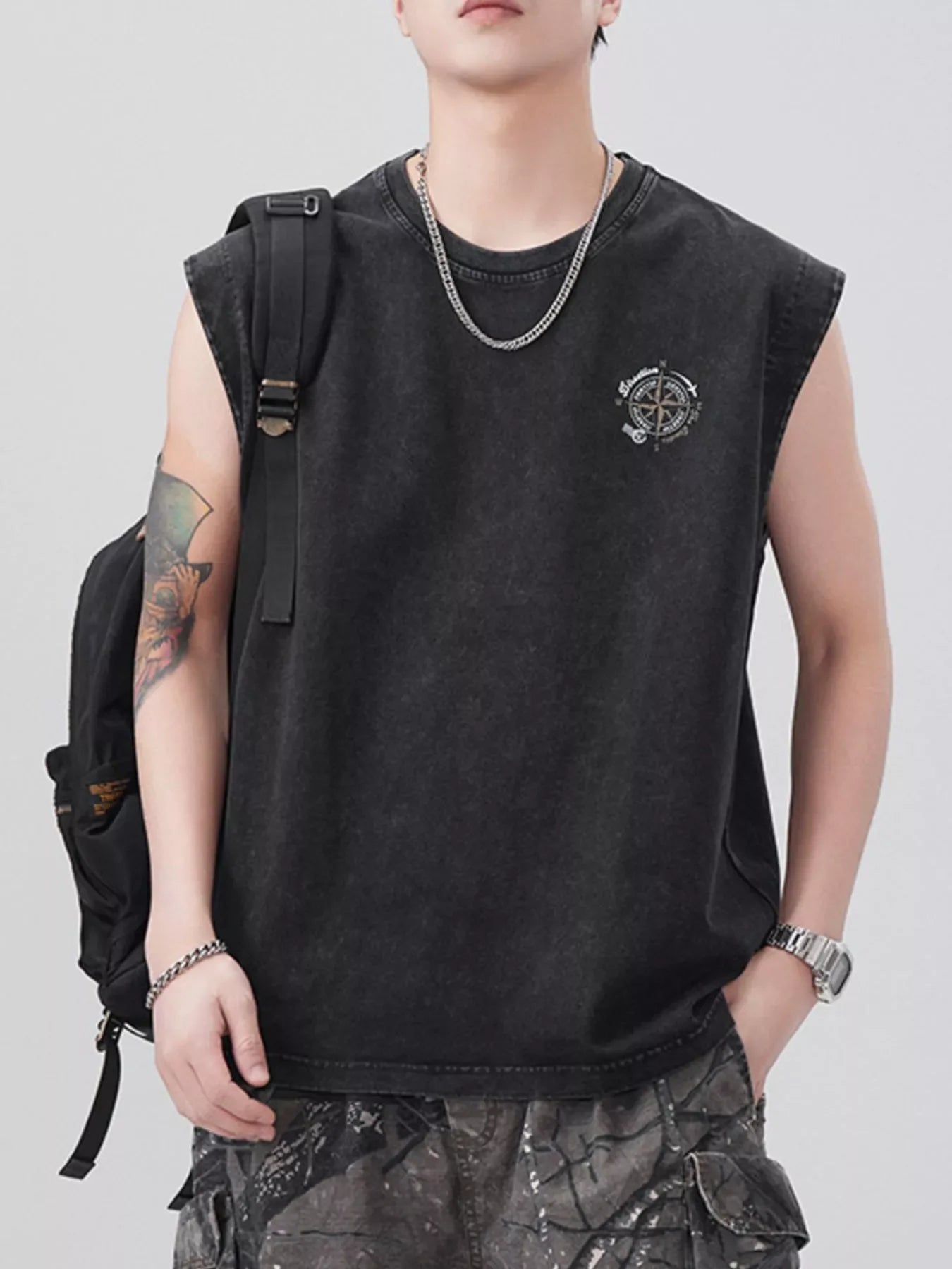 Men's Plus Size Round Neck Tank