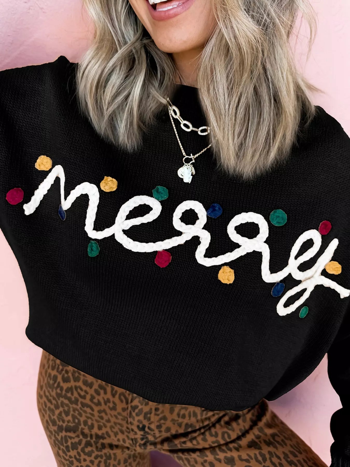 Merry Round Neck Christmas Sweater