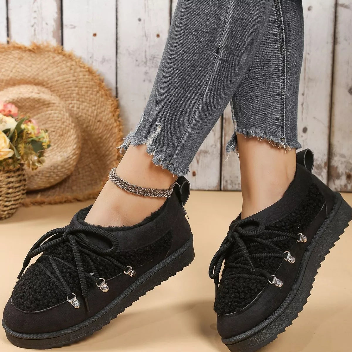 Lace-Up Ankle Boots