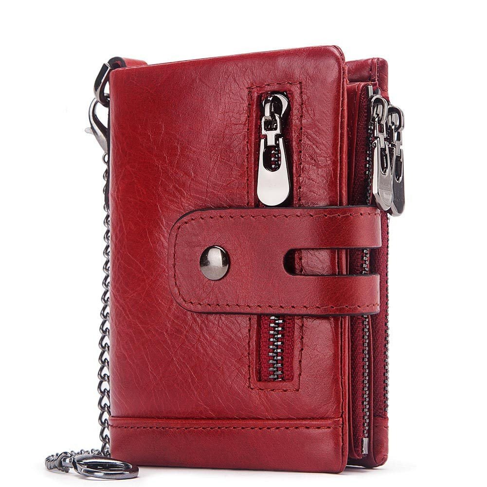 European and American first-layer kraft card bag men's short genuine leather wallet Father's Day gift