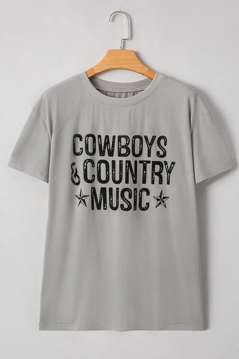 Letter Graphic Round Neck Short Sleeve T-Shirt